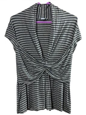Lil Striped Knot-Front Cap Sleeve Top - Large